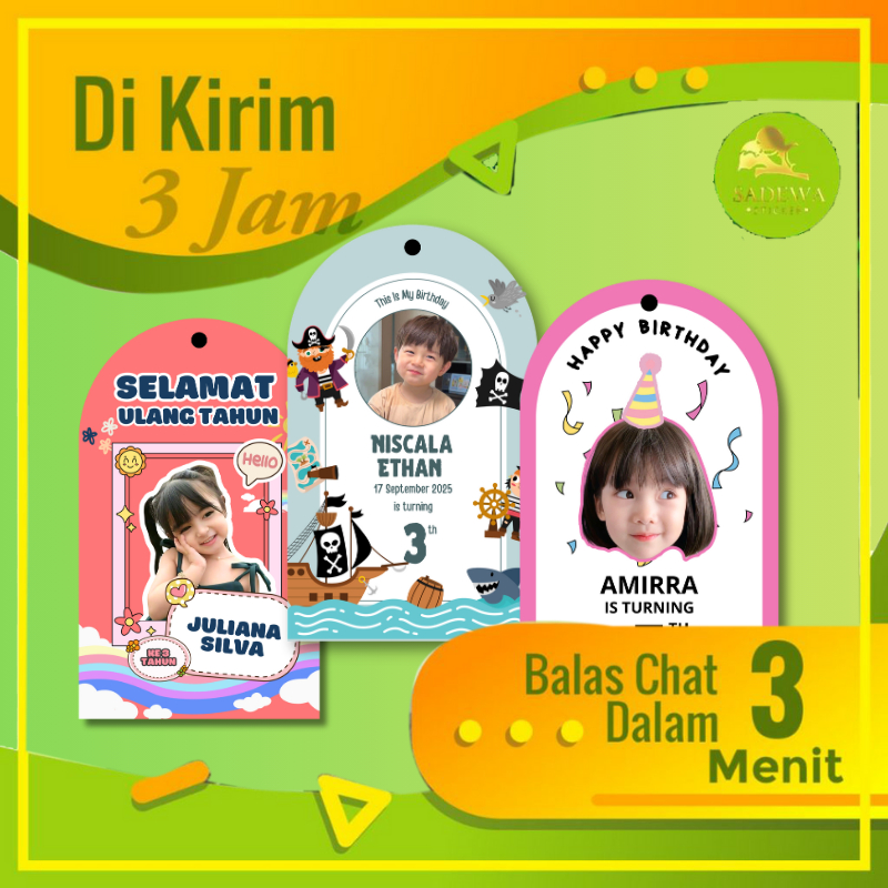 

Sadewa Cetak Hangtag Custom Ultah Label Hang Tag Hampers Birthday Gantungan Bingkisan Ulang Taun