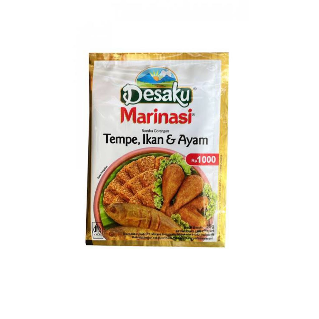 

Desaku Marinasi Bumbu Gorengan Tempe, Ikan & Ayam 12 x 12,5 gram / 1 Renceng