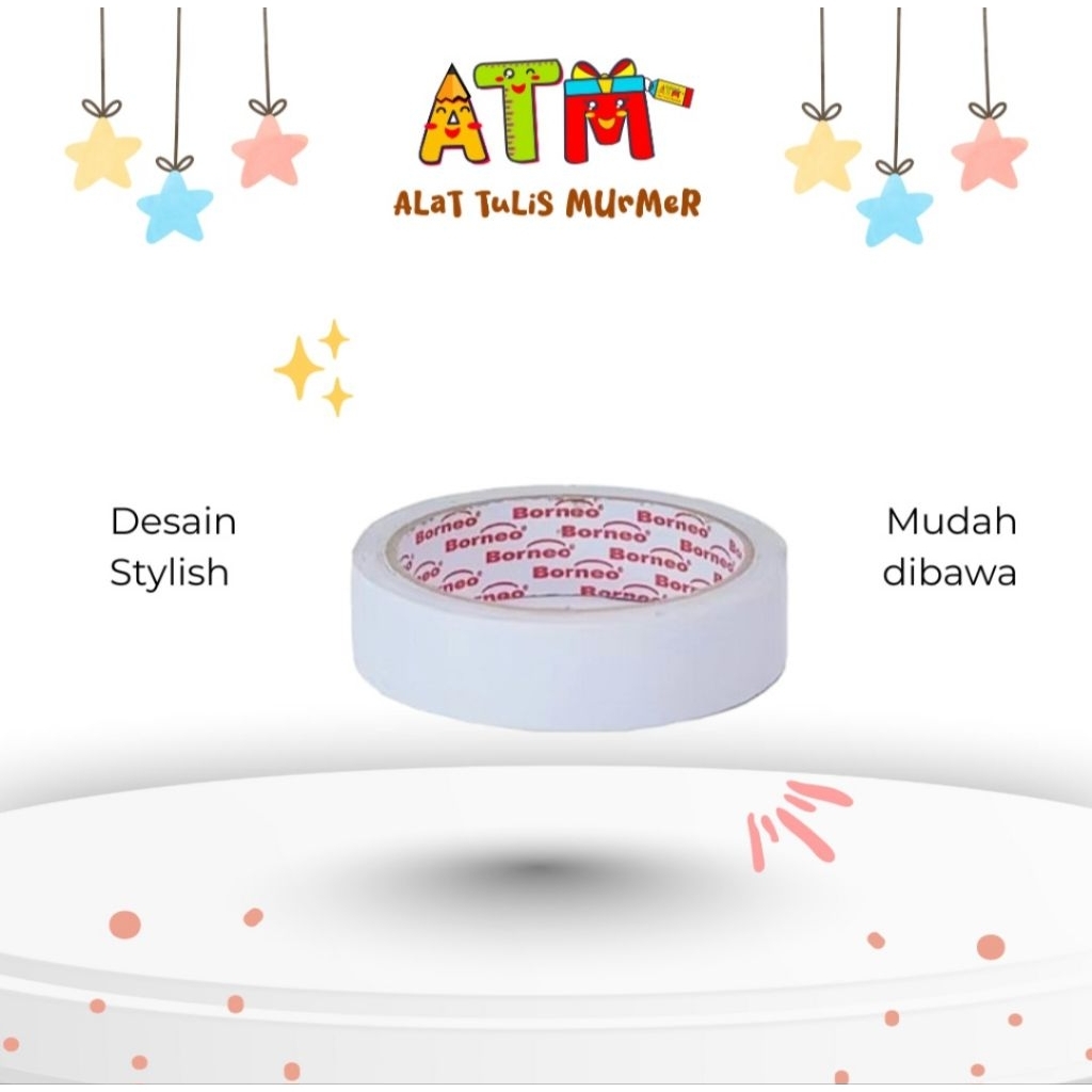 

Double Tip/Perekat/Lakban/Double Tip Borneo Core 24mm-1 pcs