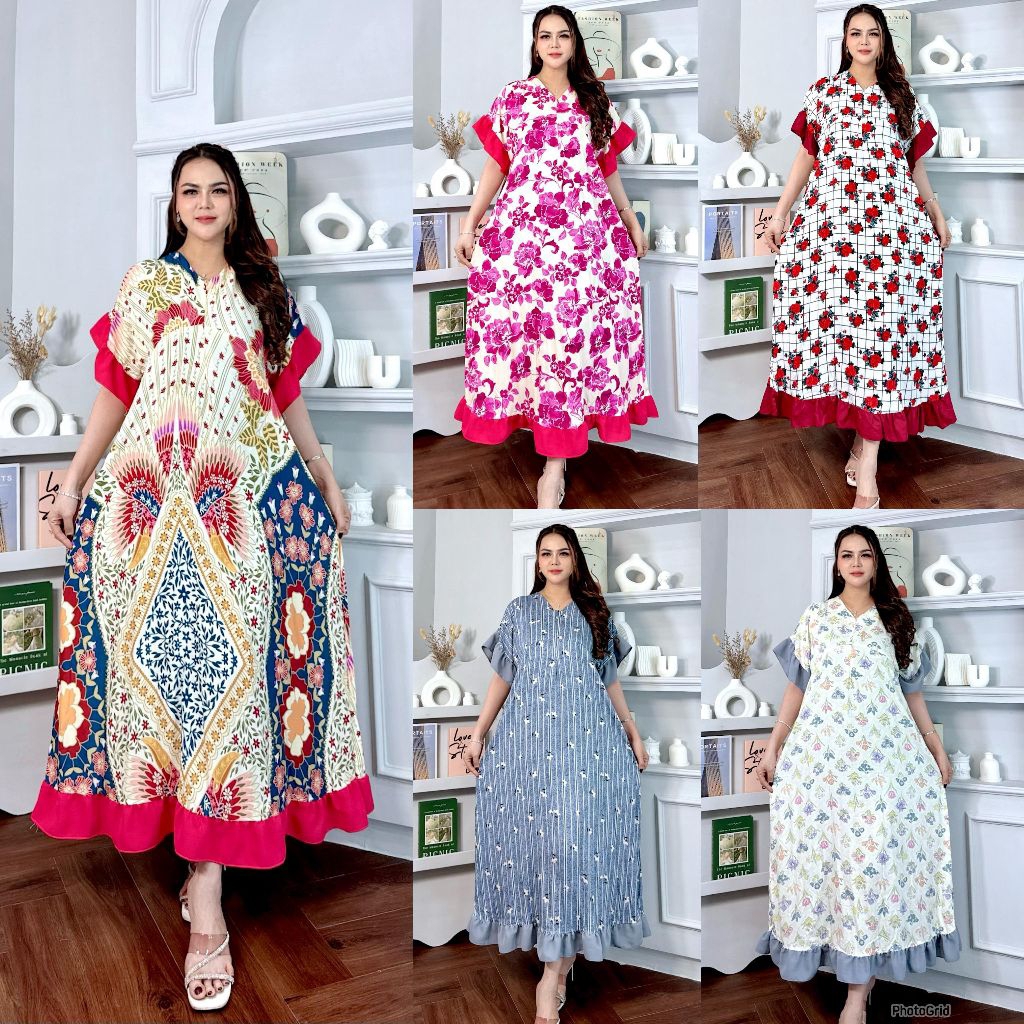 Daster ALINA Kombinasi / Dress kekinian / Daster Busui Bumil LD 120