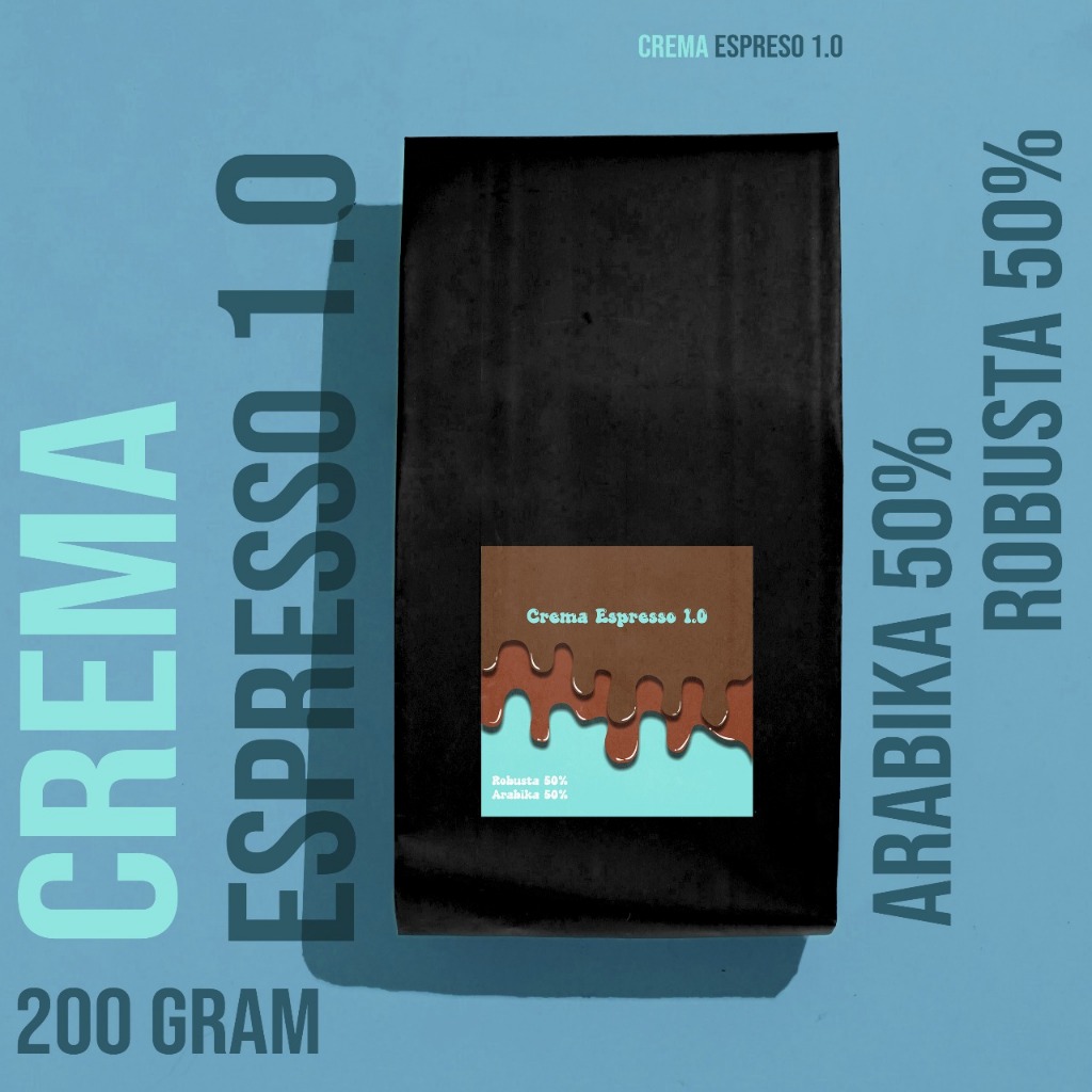 

Crema Espresso 1.0 – Kopi Arabika & Robusta Fresh Roast 200gr | 50 % Arabika 50% Robusta | Espresso Khas Nusantara, Strong & Manis