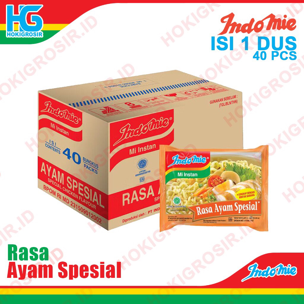 

INDOMIE AYAM SPESIAL 1 DUS ISI 40 PCS - MIE INSTAN 70 GR