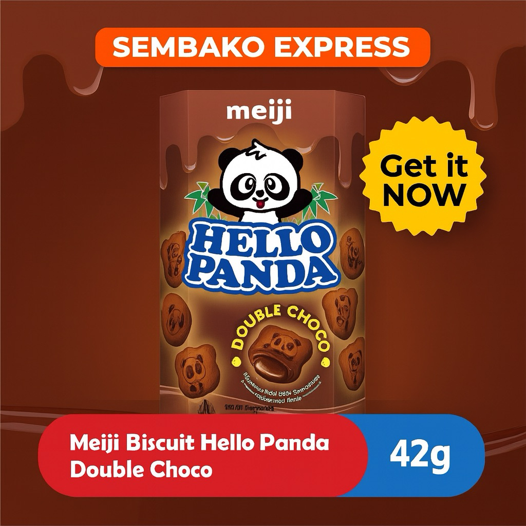 

Meiji Hello Panda Double Choco Box 42g - Biskuit Isi Cokelat Premium