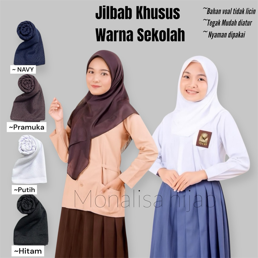 Edisi Sekolah Hijab Voal | Segiempat Paris Premium Anak Sekolah