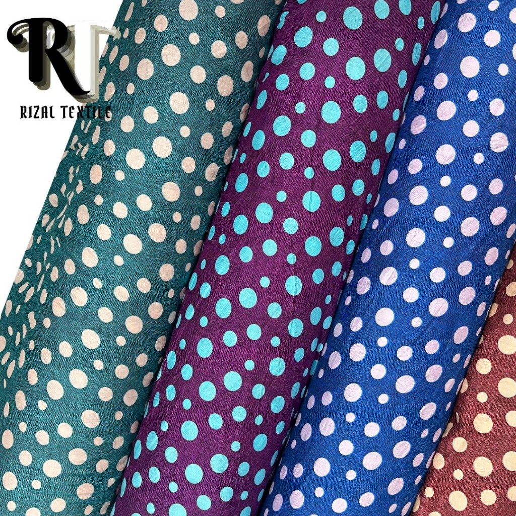 kain katun rayon viscose motif polkadot premium