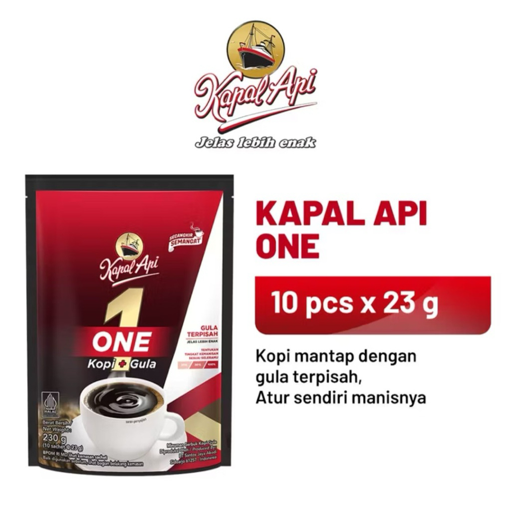 

KOPI KAPAL API ONE GULA TERPISAH ( 10pcs x 23gr )