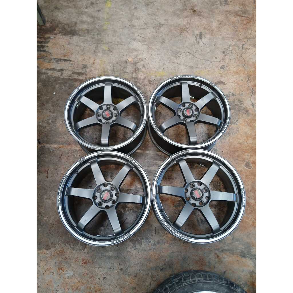 VELG MOBIL RACING VOLK RAYS TE37 RING 17 LEBAR 7,5 LUBANG BAUT PCD 4x100, 4x114 PELEK