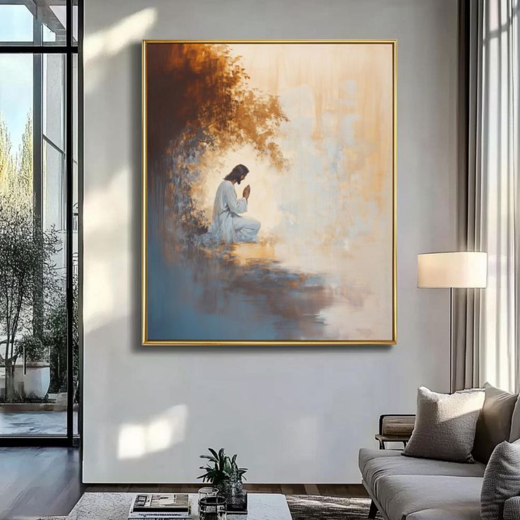 Lukisan Dinding Tuhan Yesus Sedang Berdoa