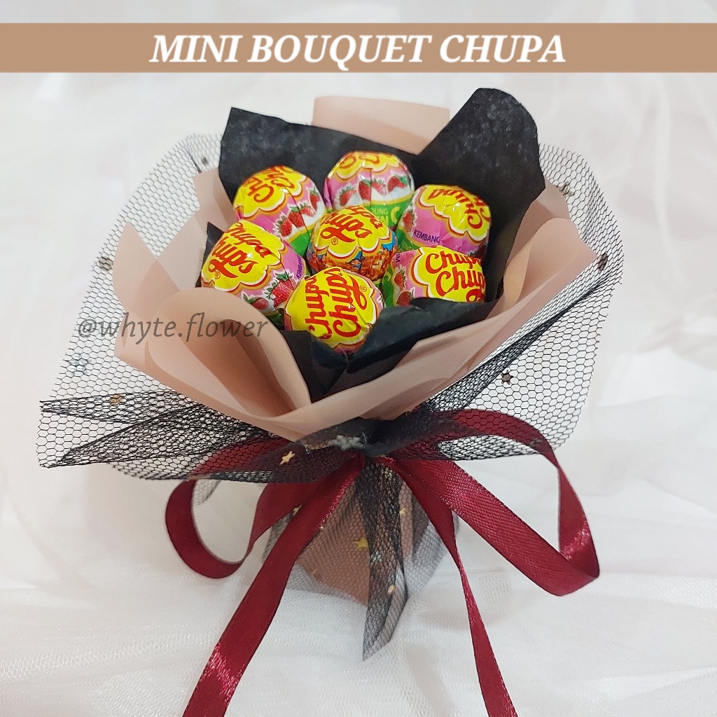 Buket Mini Permen Chupa Chups | Mini Bouquet Permen | Buket Permen Snack Imut | Hadiah Simple Unik
