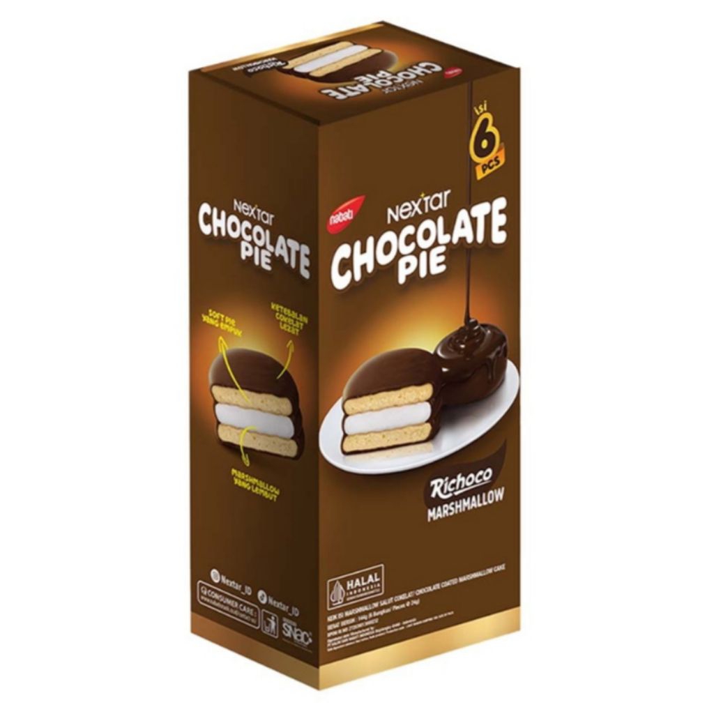 

Nextar Chocolate Pie Keik Isi Marshmallow 6 x 24gr