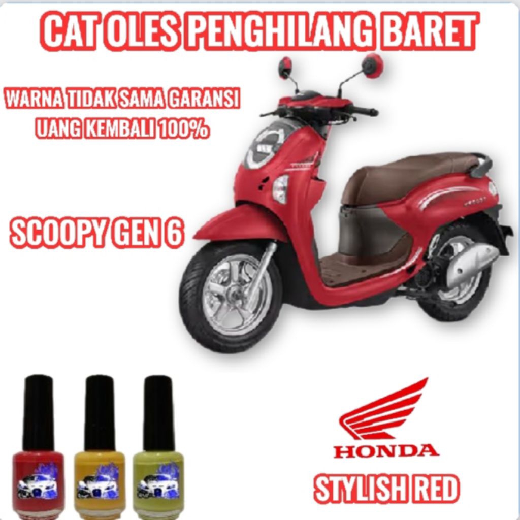 CAT OLES PENGHILANG BARET MOTOR HONDA SCOOPY 2025 MERAH DOFF/STYLISH RED NEW TERMURAH