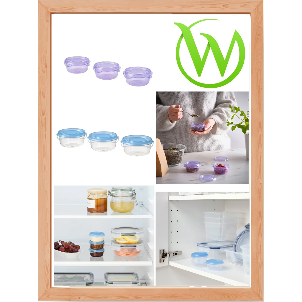 Kotak makan dengan tutup wadah snack sambal freezer dapat ditumpuk simpan praktis plastik transparan