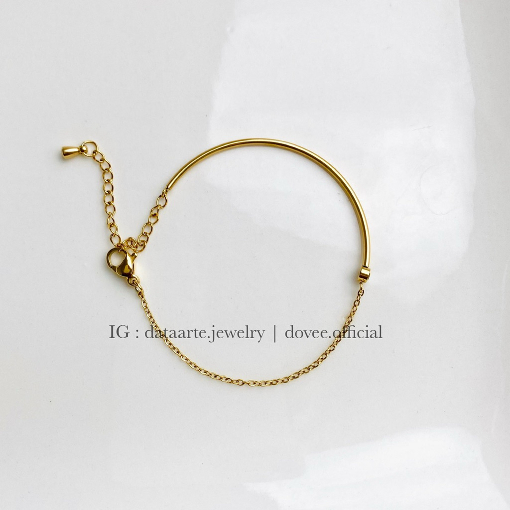 TITANIUM Drawstring Bracelet | Gelang serut bangle boba simple semi bangle gold - stainless steel la