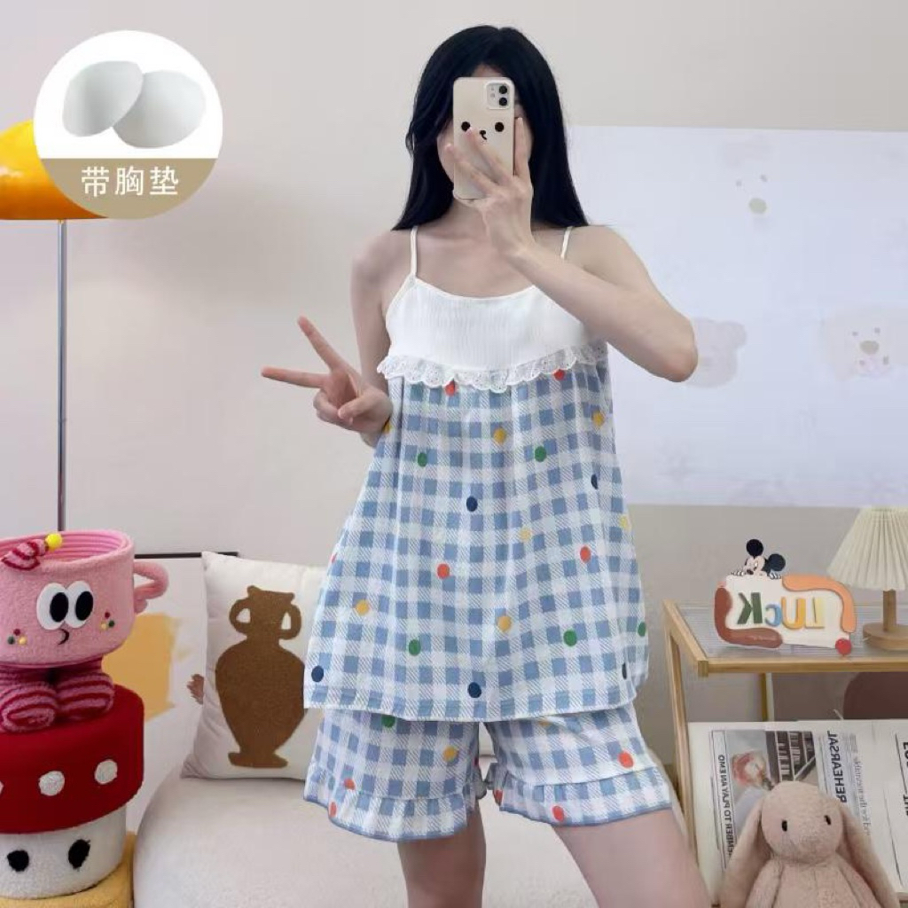 Set Piyama Lucu & Estetik Import Korea / Baju Tidur Wanita Dewasa Sexy Kekinian