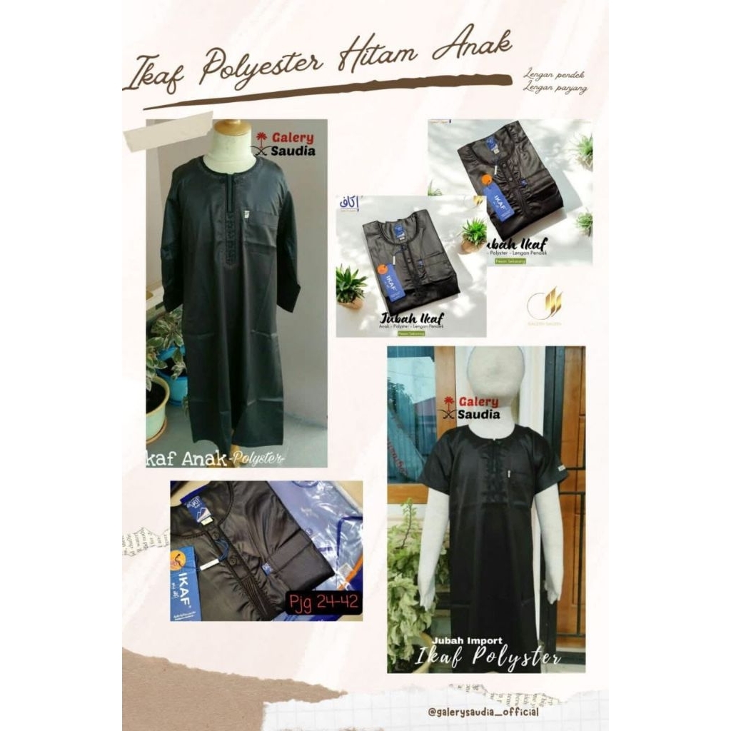 JUBAH IKAF HITAM BALITA & ANAK
