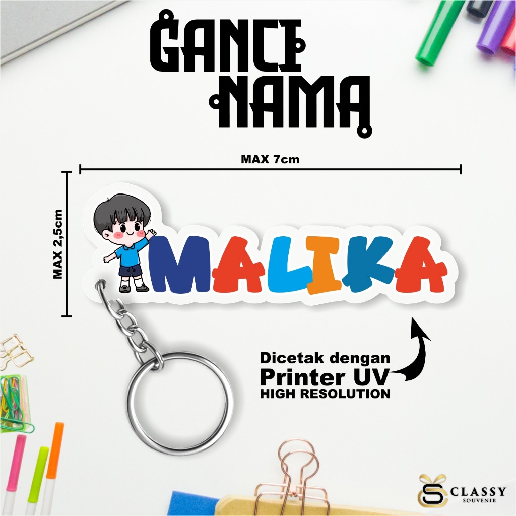 GANTUNGAN KUNCI KARAKTER CUSTOM NAMA - GANCI AKRILIK HADIAH WISUDA - SOUVENIR GANCI