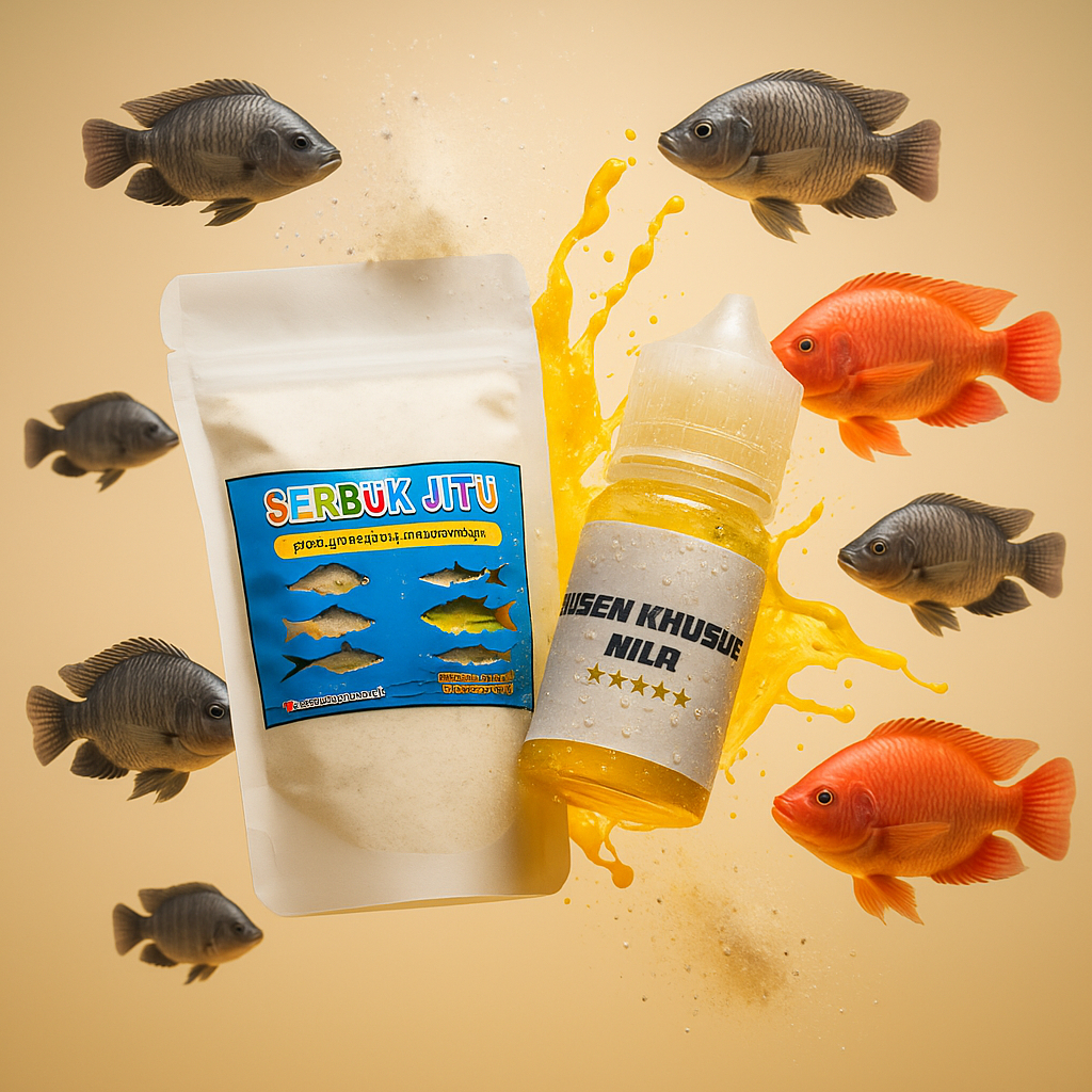 Pusat Essen Gacor Paket Essen Aroma Pisang Madu dan Serbuk Jitu Katilayu Untuk Ikan NIla Rame Babon