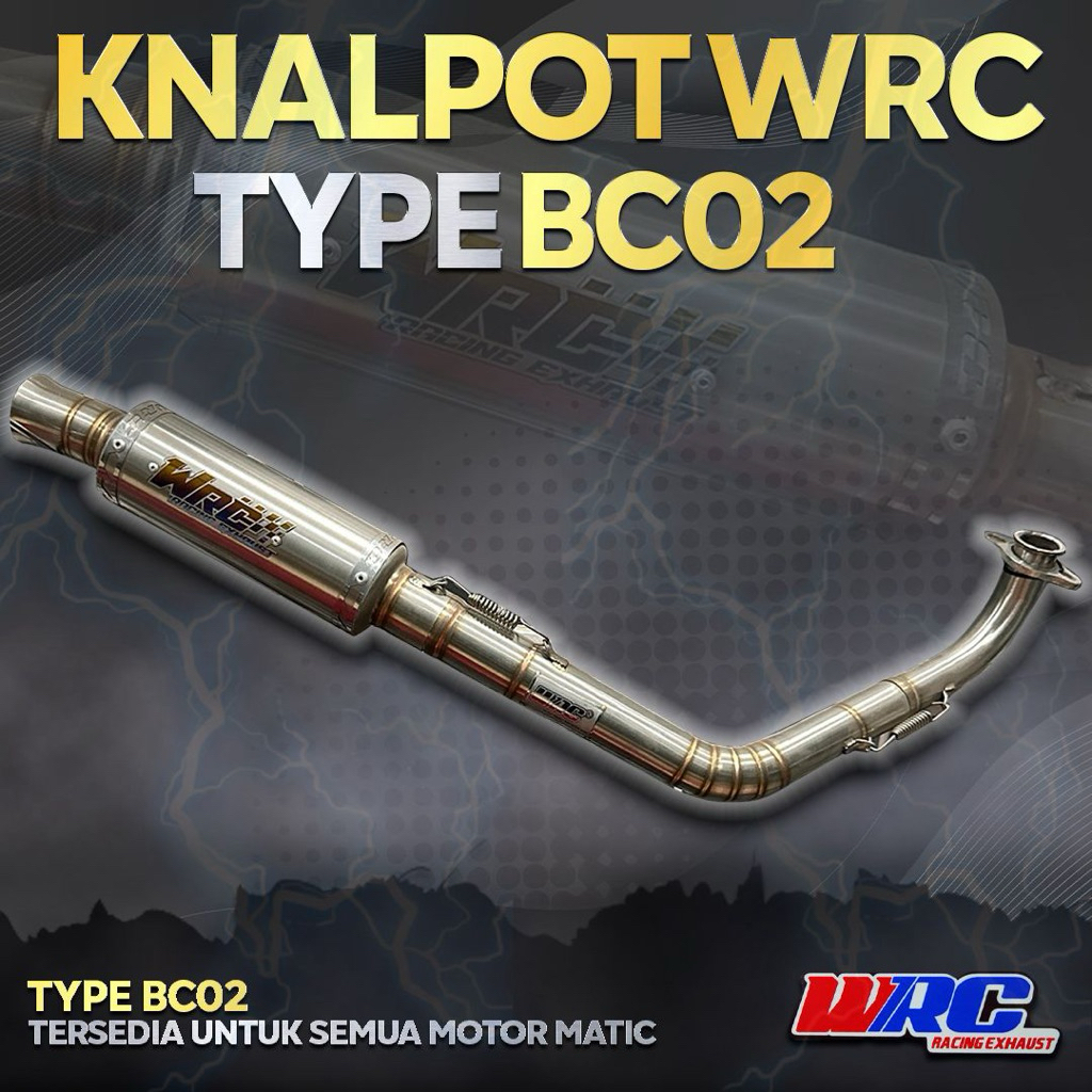 KNALPOT RACING WRC TYPE BC02 STYLE V1 STENLISH VARIO, NMAX, PCX, AEROX, VARIO160, PCX160