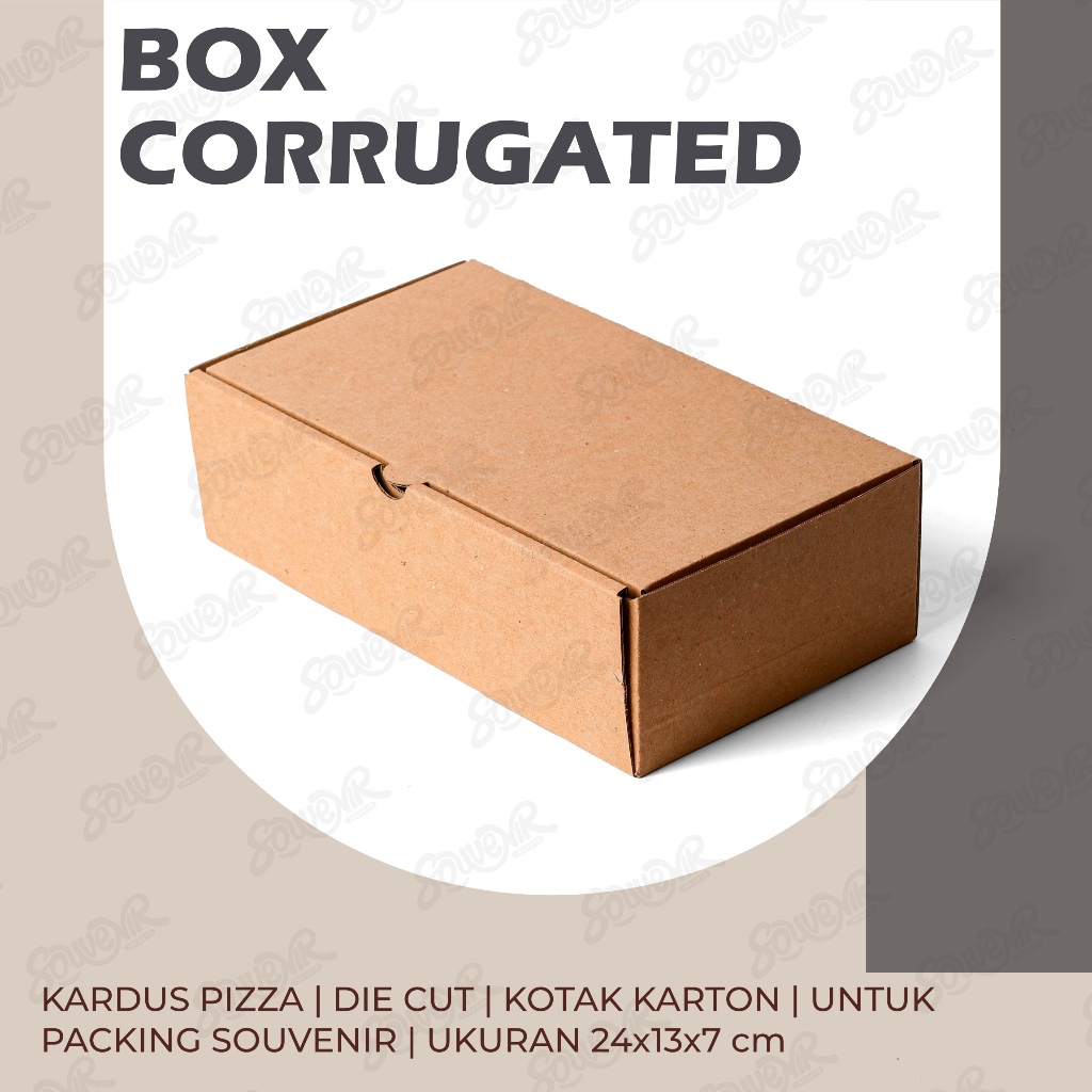 

Kardus Corrugated 24x13x7 CM | Die Cut | Kotak Karton | Box Packing Souvenir Pizza
