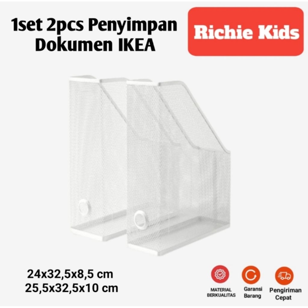 Set Binder Isi 2 Pcs Tempat File Majalah Buku Baja Putih Folder Box