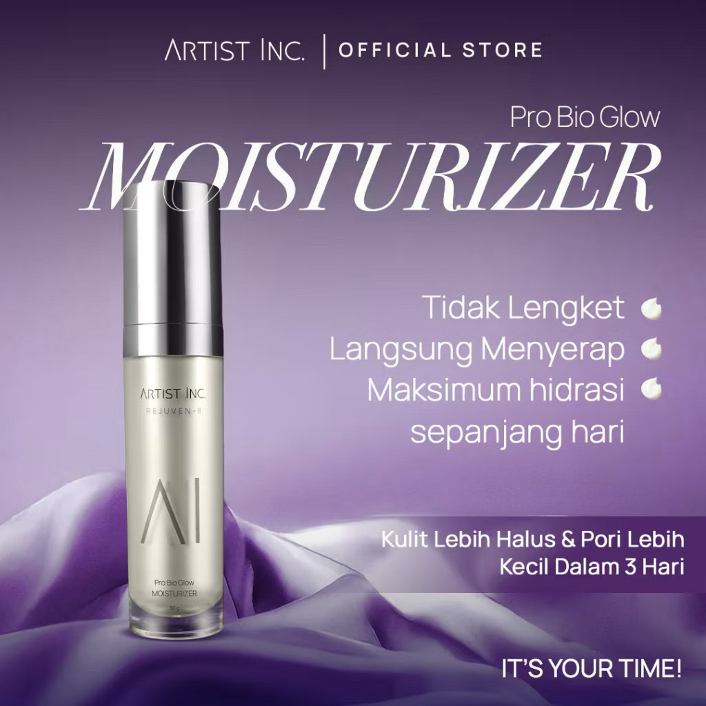 ARTIST INC. REJUVEN-8 Moisturizer – Pro Bio Glow Moisturizer Pelembab Wajah dengan Hyaluronic Acid d