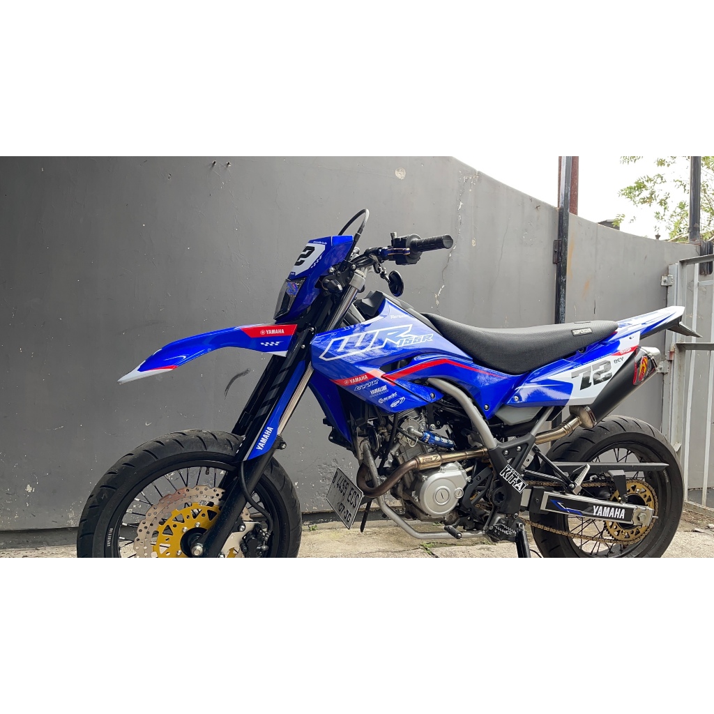 Decal Stiker Yamaha WR 155 Dekal Variasi Sticker Striping Desain Custom Full Body SUPERMOTO BIRU