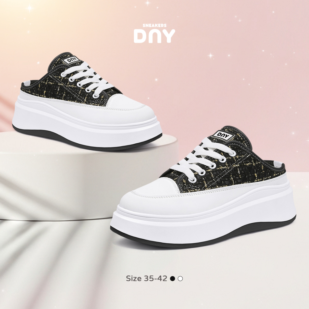 Sneakers DNY Sepatu Selop Wanita Selop Cewek Mules Sneakers Wanita Sepatu Sendal Jalan DNY086D