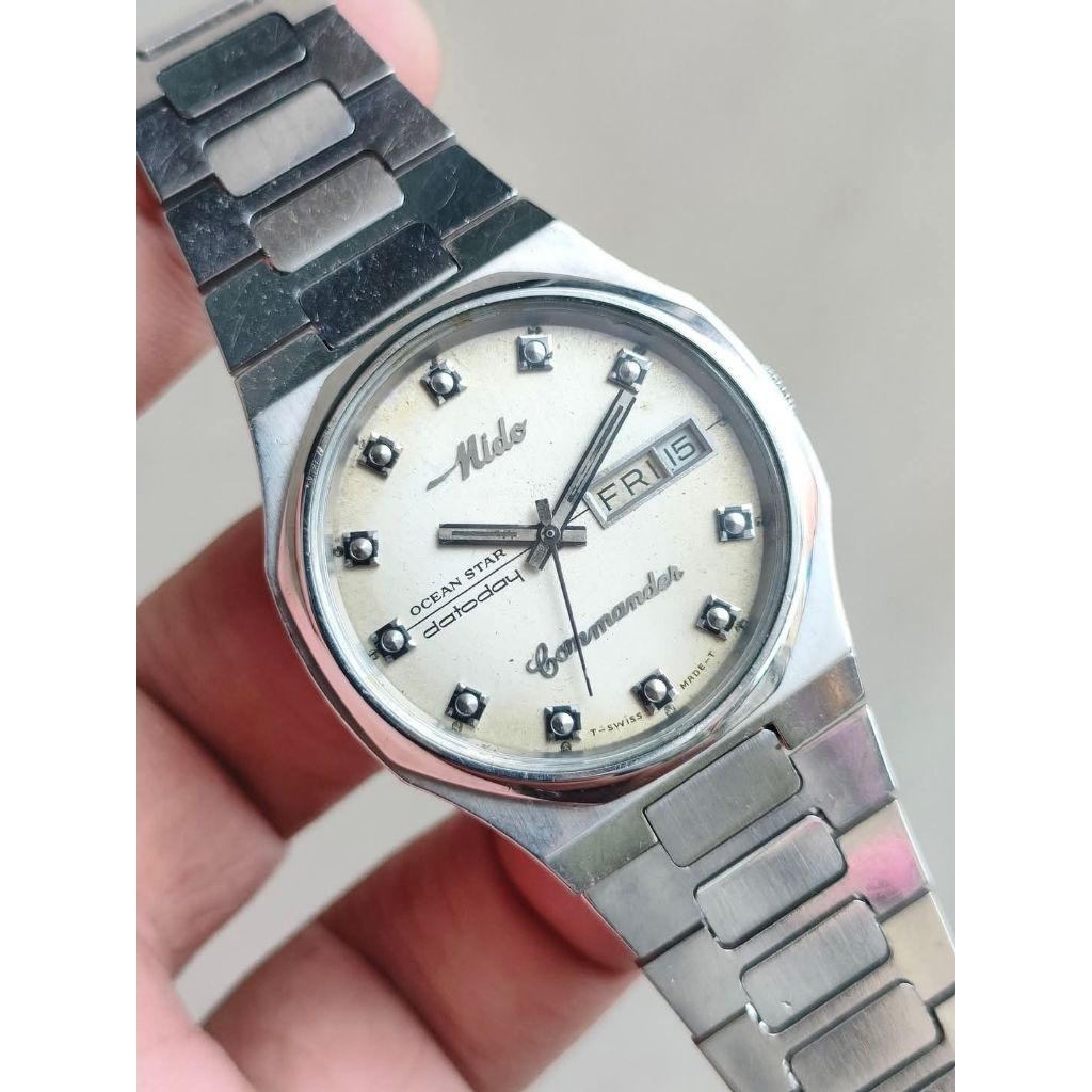 Jam Tangan Vintage Mido Commander datoday Automatic original