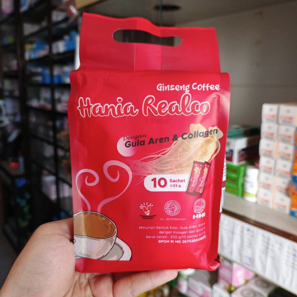 

Hania Realco Ginseng Coffee HNI – Minuman Kopi Serbuk dengan Gula Aren, Kolagen & Ginseng