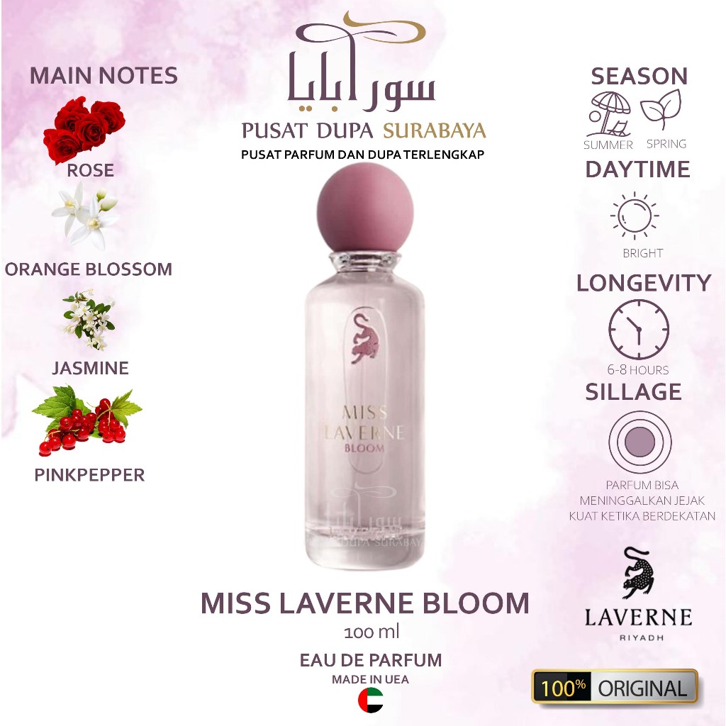 Parfum Asli Arab Original Premium Laverne / MISS LAVERNE BLOOM /Wanita