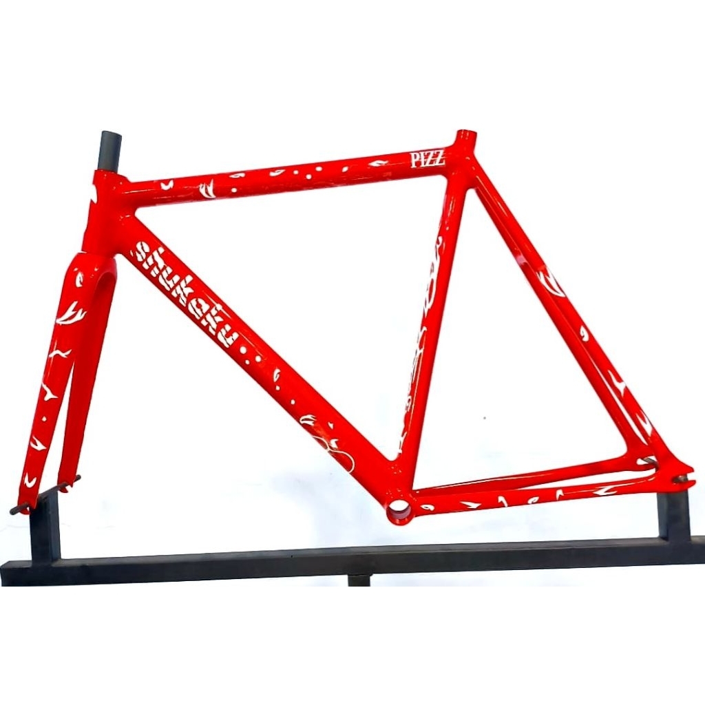 Frame & Fork Fixie Pizz Shukaku Warna Merah Murah Meriah Siap Rakit ~ Warna Dan Ukuran Bisa Request 