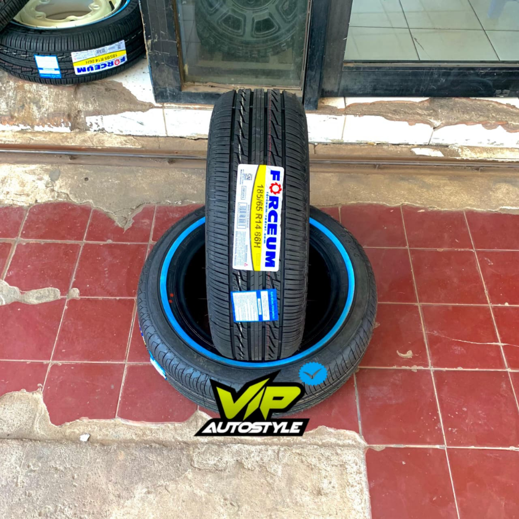 BAN MOBIL LIST PUTIH GARIS PUTIH RING 14 MERK FORCEUM TRIDEKA WLW UKURAN 185 65 R14 TERMURAH