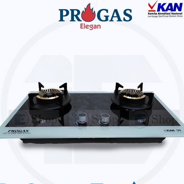 PROGAS KOMPOR TANAM GAS KACA 2 TUNGKU ELEGAN TUNGKU LIPAT API BIRU MULTIFUNGSI