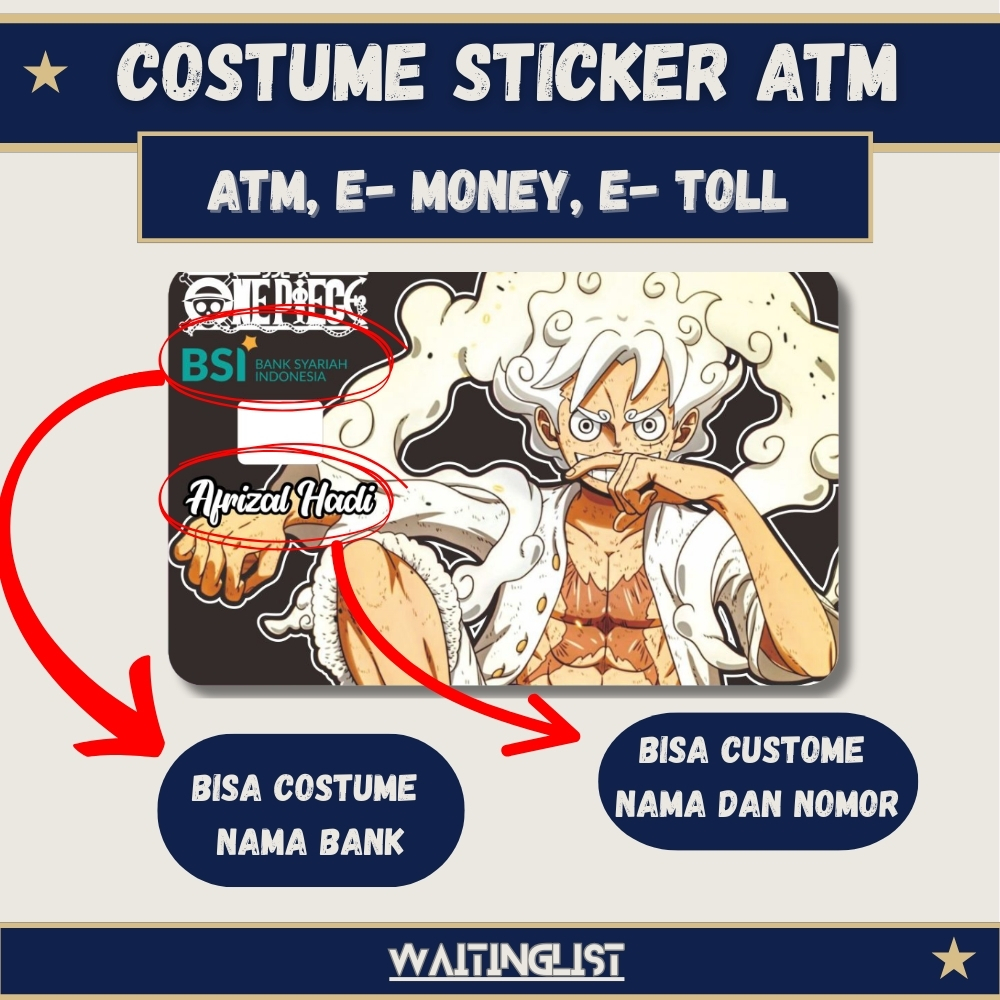 

Costum Stiker Sticker Skin Card ATM Brizzi Flazz E- M0ney E- Toll