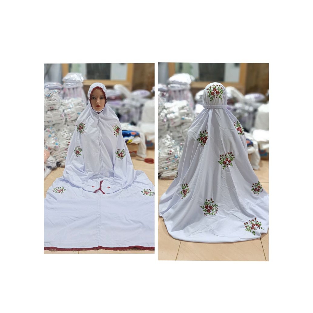 MUKENAH KATUN PREMIUM MOTIF BORDIR TABUR MUKENAH KATUN MUKENAH DEWASA