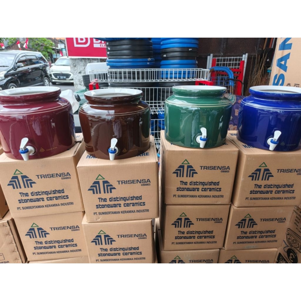 Guci Air Galon Keramik Guci Keramik Trisensa Guci Polos Warna