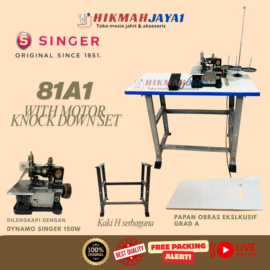 Mesin Obras Benang 3 GN1-1 Komplit Set