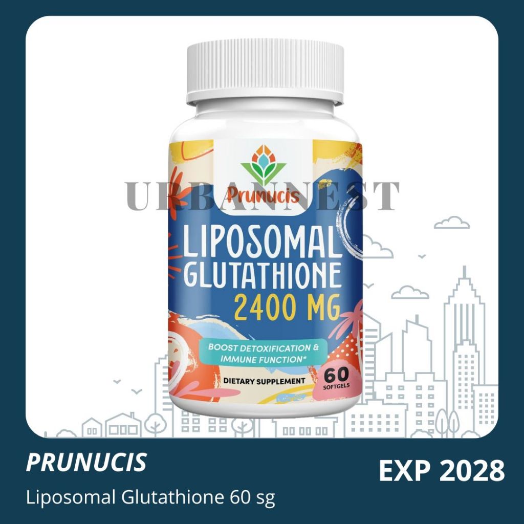 Liposomal Glutathione 2400mg Prunucis 60 softgels detox immune antioksidan L-Glutathione vitamin C