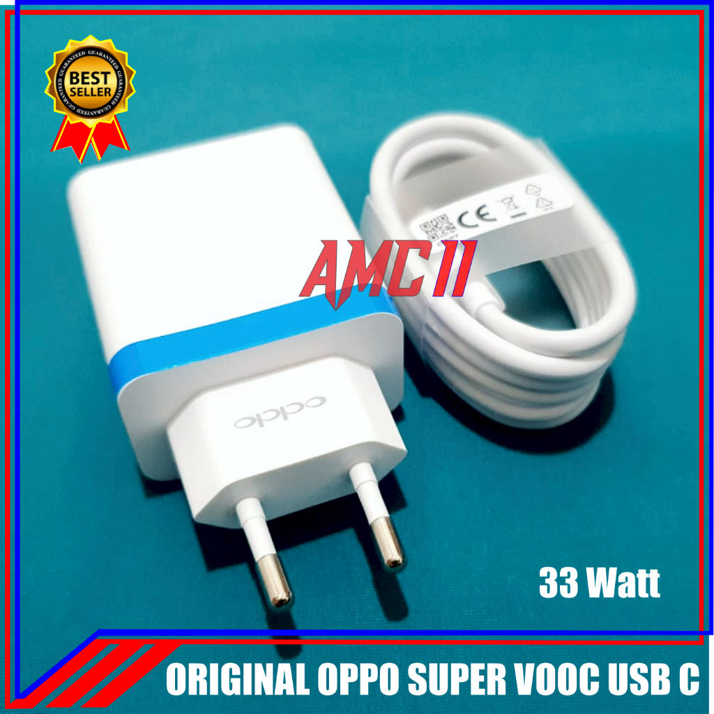 Charger Oppo A38 A57 A58 SUPER VOOC ORIGINAL 100% 33 Watt Type C