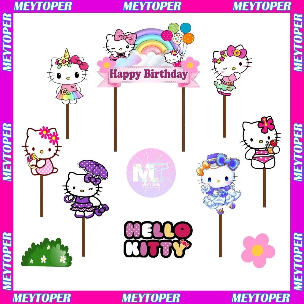

Toper Cake/Toper Karakter/Toper Happy Birthday/Toper Ulang Tahun/Hiasan Kue Ulang Tahun/Toper Karakter HELLO KITTY/Toper Tusukan Murah