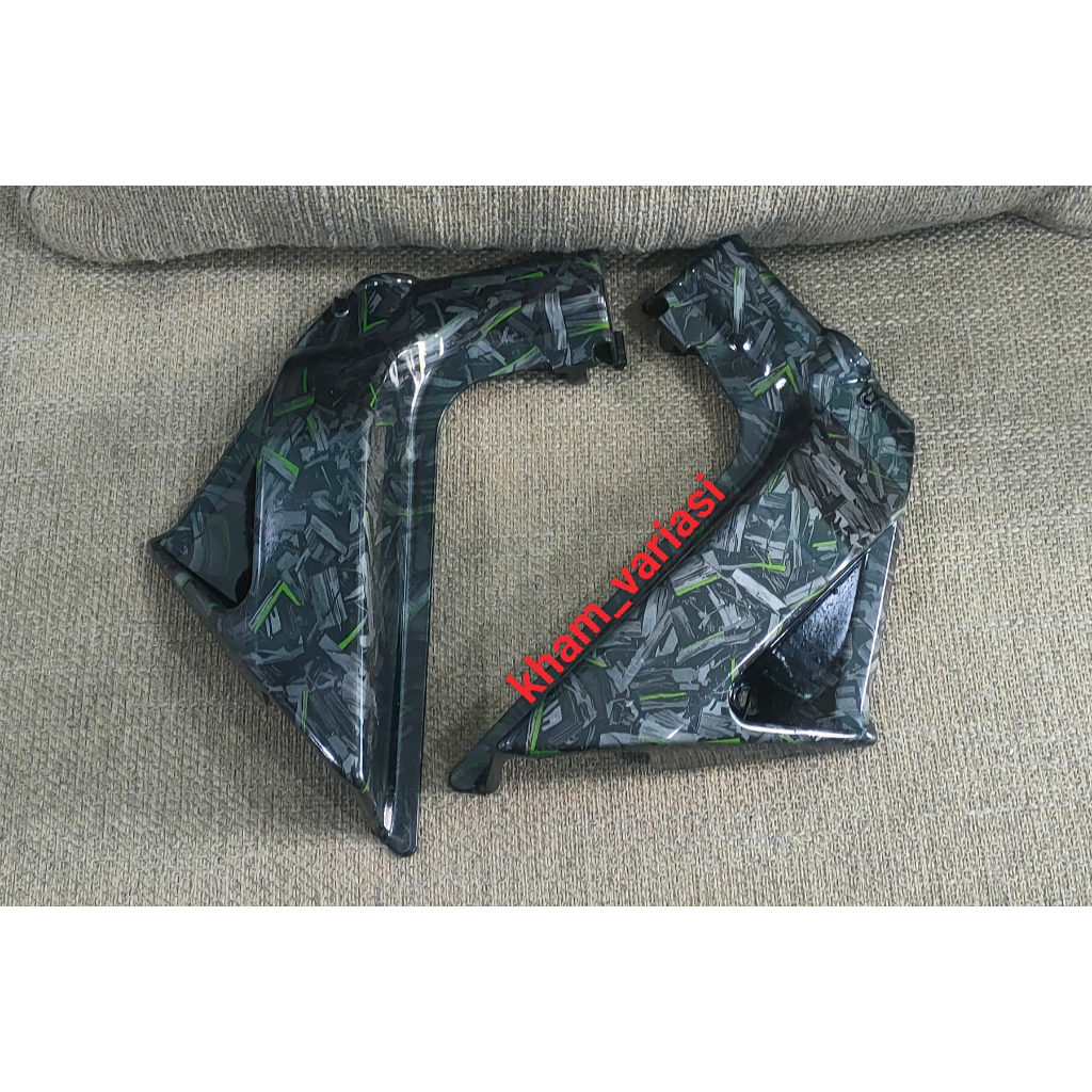 DISKON HARGA TERMURAH COVER TUTUP AIRSCOOP CARBON FORGED LIST HIJAU MOTOR RX-KING RX KING RXK RXS / 