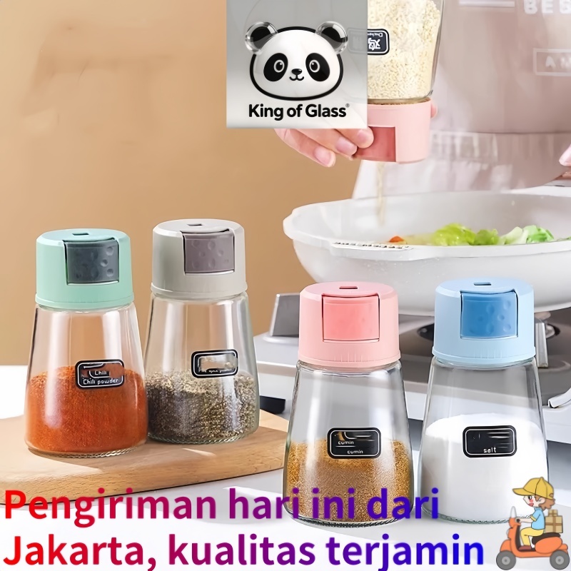 Botol Bumbu Set 3 in 1 /Mesin Bumbu Dapur/Dispenser Bumbu Botol Bumbu Kaca Dapur Garam Gula / Toples