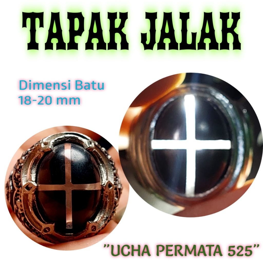 Cincin batu tapak jalak kristal tembus senter