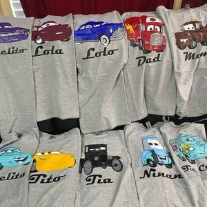 Kaos Birthday/Ulang Tahun CARS CHARACTER NAME