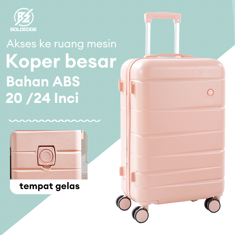 BoldEdge Koper 20/24 Inch ABS Koper Kabin Tempat gelas Ringan Roda Universal