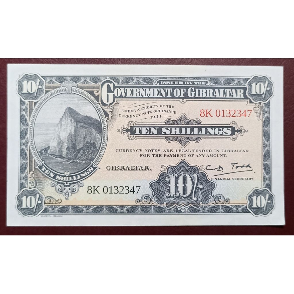 UANG GIBRALTAR 10 SHILLINGS