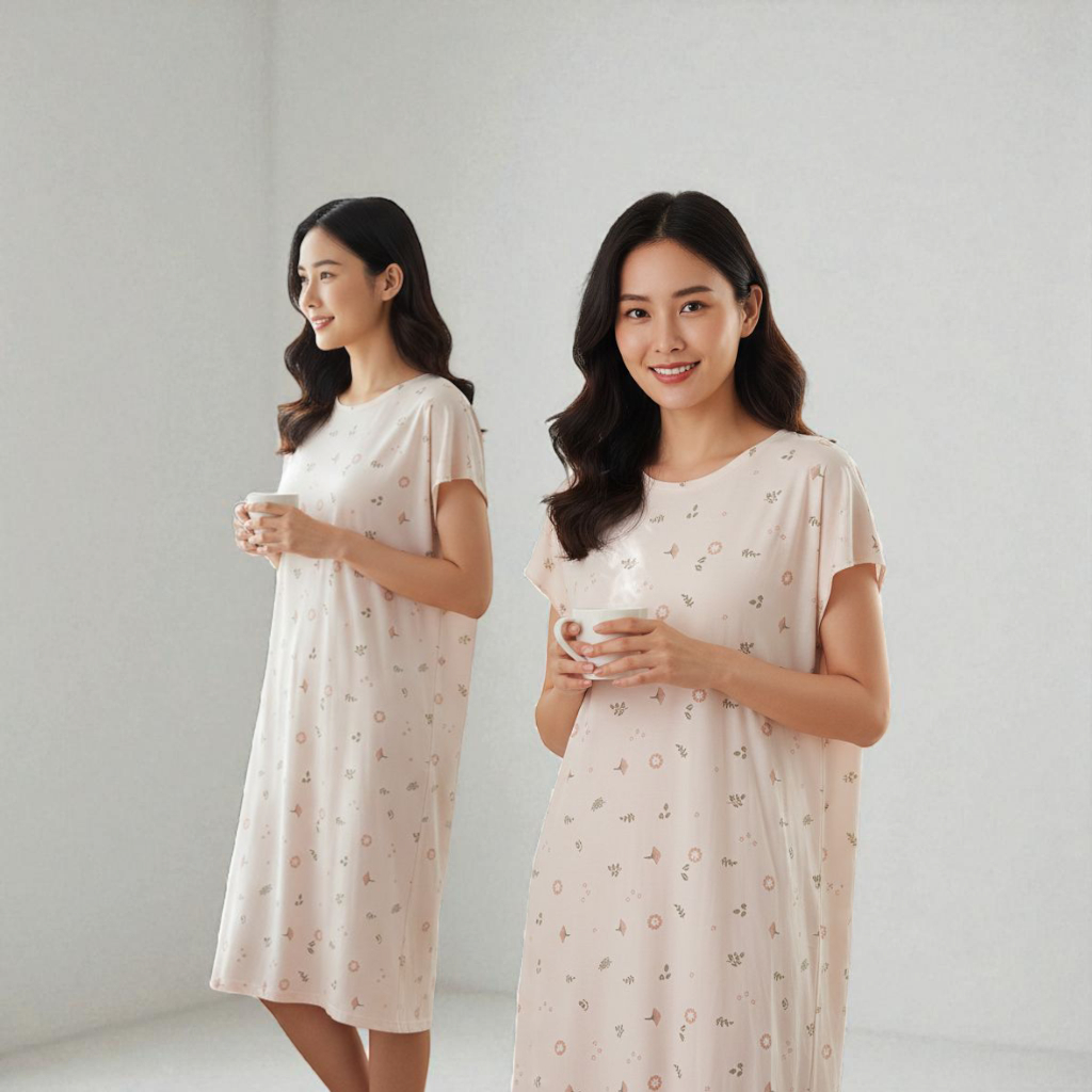 Daster Dress Sleepwear Motif Karakter Angka Spandek Jersey