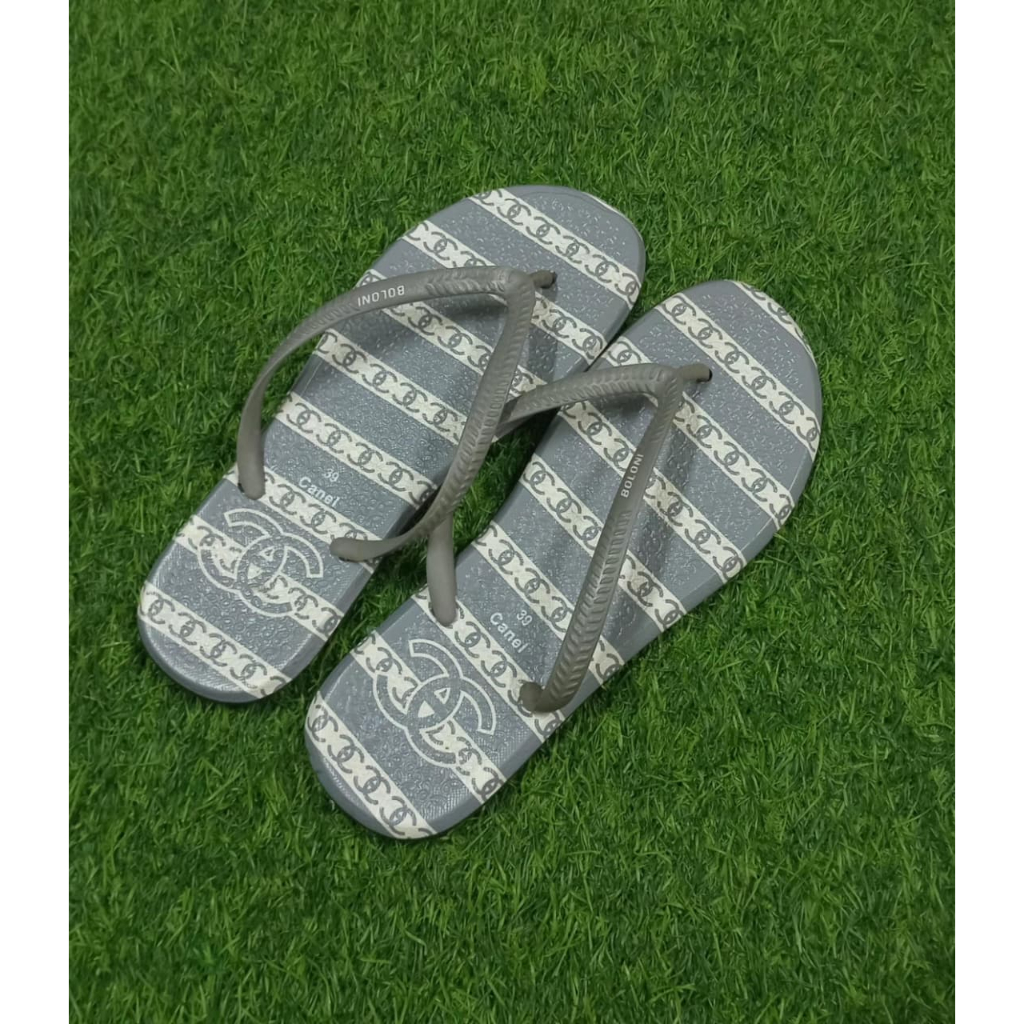 Boloni BL Channel Uk 37 - 40 | Sandal Jepit Trendy Wanita | Sandal Jepit Motif Channel | Sandal Wani