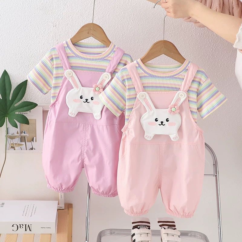 Setelan Overall Celana Katun Anak Perempuan Usia 2-5 Tahun | Pakaian Import Premium Terbaru Model Ba