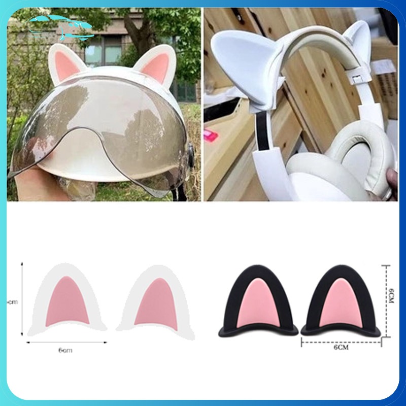 2Pcs accesories helm kuping kucing /Hiasan Telinga Kucing Motor/ Mobil Listrik/Aksesoris Modifikasi 